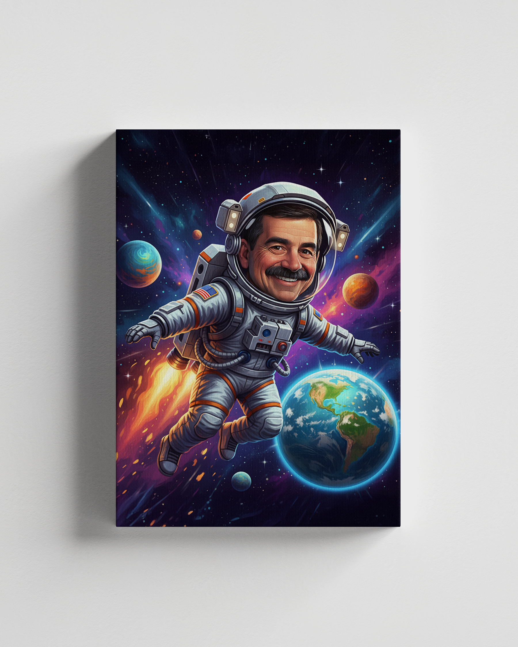Obraz karykatury astronauty – idealna dla miłośnika kosmosu